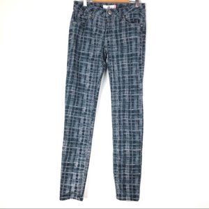 CABI 3047 skinny jeans 2 blue grid curvy b505